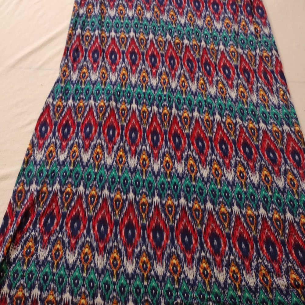 MONTEAU LOS ANGELES BOHO FULL LENGTH DRESS ABSTRACT PATTERN, WOMAN'S SIZE S - Picture 2 of 6